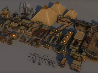 Ancient Egyptian City Pack Low-poly 3D model