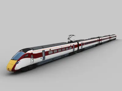 Lowpoly Train 9 high speed Low-poly 3D model