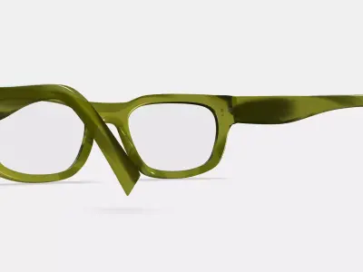 Herman Eyeglasses in Striped Artichoke 3D model