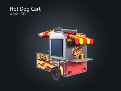 Hot Dog Cart Low-poly 3D model purchase
