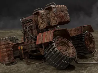 UGV Concept-3-Abandoned Low-poly 3D model