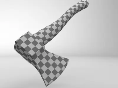 Axe 3D model wooden Low-poly 3D model