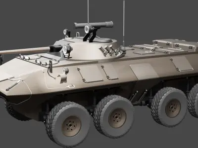 BTR-90 TANK 3d Model 3D model