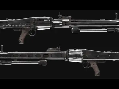 MG 42 - Maschinengewehr 42 - OpenSubdiv-Ready - 4K Low-poly 3D model
