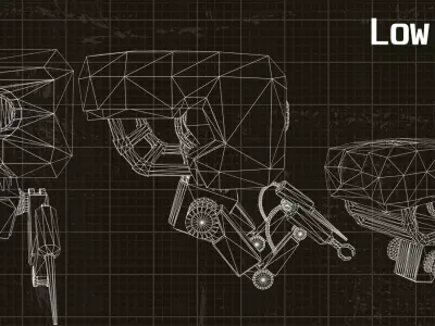 geological exploration robot Low-poly 3D model