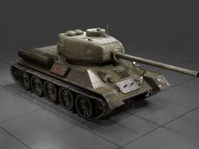 T-34-85 Soviet Medium Tank 3D model