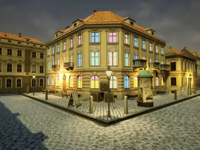 Historical City Unreal Engine Low-poly 3D model