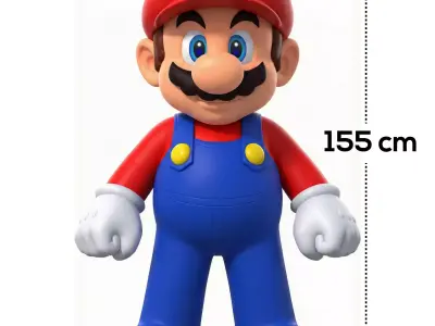 HUGE Super Mario Statue  91-Part 3D Print Assembly Kit 3D print model