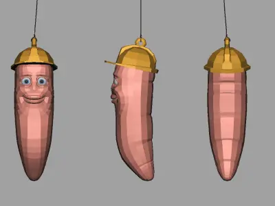 worm cartoon 3d model 3D model