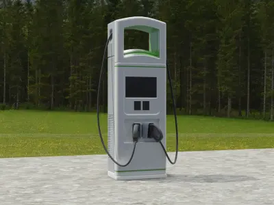 EV charging station 3D model