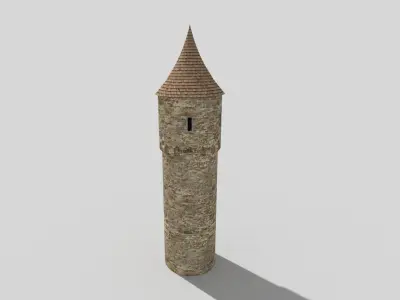medieval tower a Low-poly 3D model
