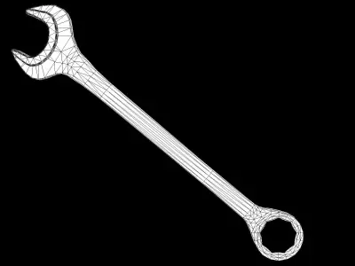 Old Combination Wrench PBR Low-poly 3D model