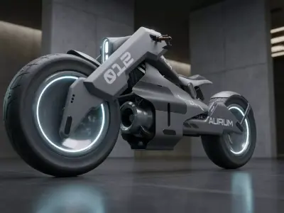 Futuristic Sci-Fi Concept Motorcycle AURUM 012  3D model
