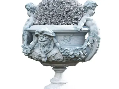 Garden pot 01 3D model