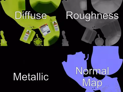 Vibrant Green Container model pack Low-poly 3D model