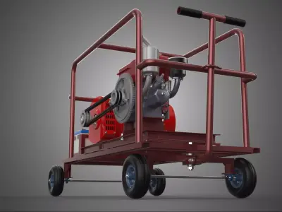 MOBILE POWER PALLET DIESEL ENGINE GENERATOR SET GENSET TROLLEY 3D model