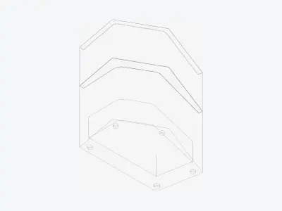 Furniture - Seating - Contemporary - Scoop - Medium Back - Left Low-poly 3D model