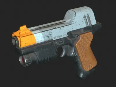 Sci-fi Gun Low-poly 3D model 2