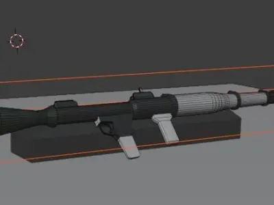 LowPoly RPG gun on table Free low-poly 3D model