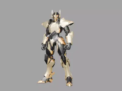 Golden Black Sci Fi Mech 3D model