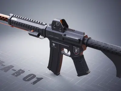 Modern Assault Rifle  Low-poly 3D model
