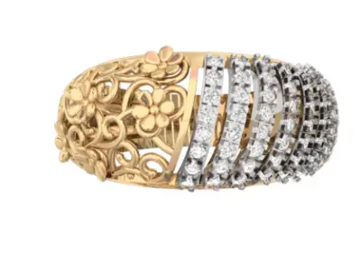 high jewelry gold diamond ring 3D print model