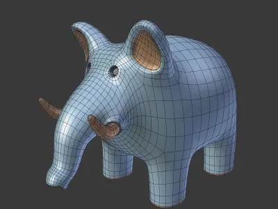 Cartoon Elephant 2 Low-poly 3D model