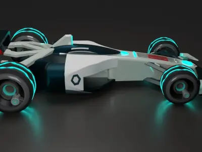 F1 car low poly 3D model