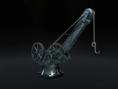 Harbor Crane Low-poly 3D model