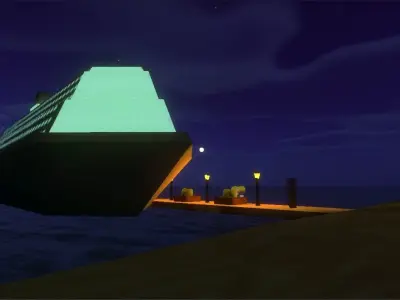 Cruise Ship Low Poly Low-poly 3D model