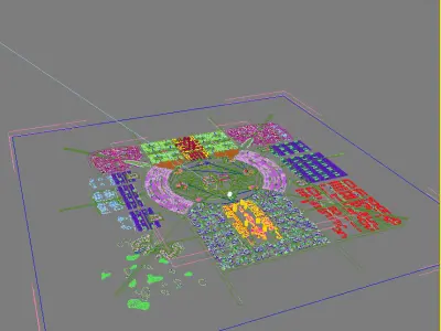Architecture futuristic city 3D model buy