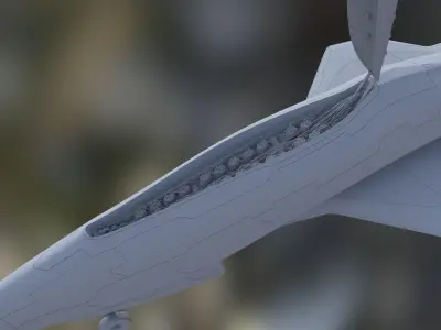This is an artificial intelligence fighter jet 3D model