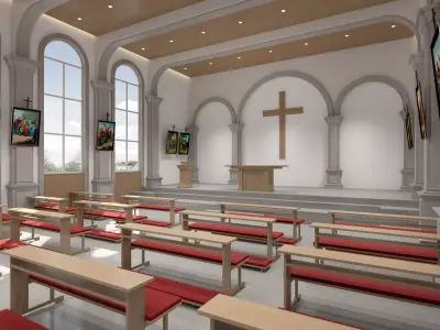 church Low-poly 3D model order
