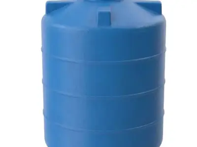Blue Plastic Industrial Water Tank 3D Model Low-poly 3D model