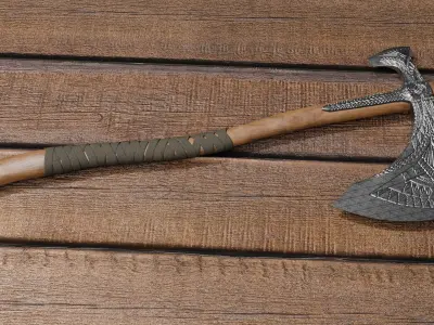 Battle Axe Free low-poly 3D model buy