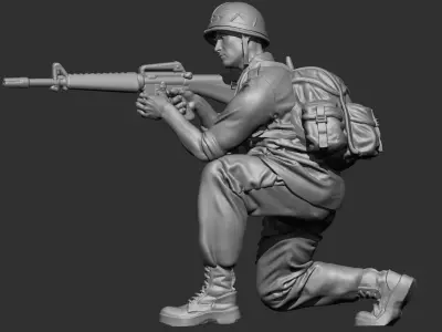 USA Vietnam soldier 4 3D print model