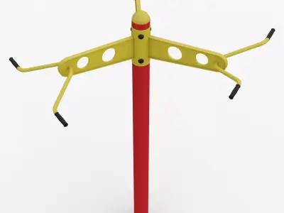 Outdoor fitness Equipment Triple Chin-up Trainer 3D model