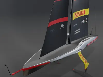 AC75 America Cup race yacht 3D model hydrofoil IMOCA 3D model