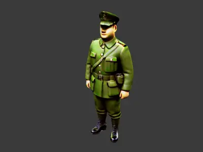 World War II Soldier Low-poly 3D model