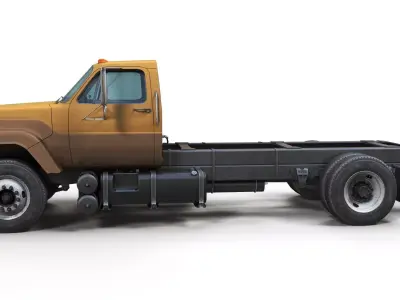 80s  truck Low-poly 3D model