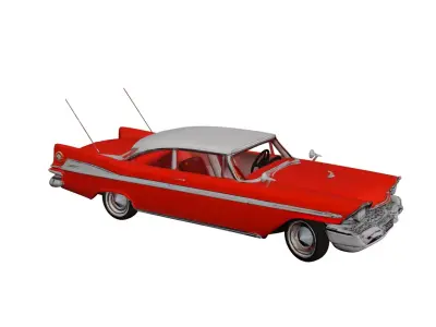 1958 Plymouth Fury Classic Vintage Car Partial Interior 3D model
