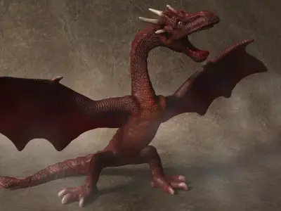 Red Dragon Rigged 3D model