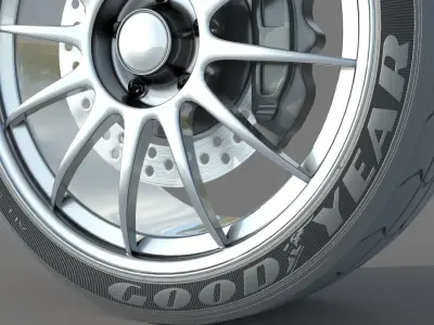 Wheel rim tire 18 3D model