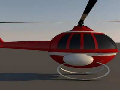 Cartoon helicopter  Free 3D model