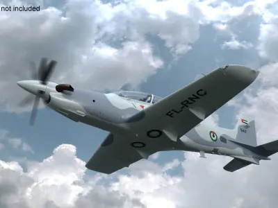 Training Aircraft Pilatus PC-21 Grey Rigged 3D model