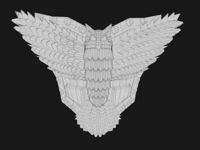 Owl Shield Low-Poly 3D Model  Low-poly 3D model