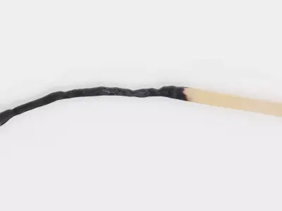 Burned Safety Match V3 - Realistic Deeply Charred Matchstick 3D model