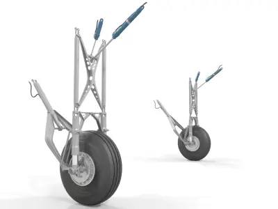 DC-3 Main Landing Gear and Propeller 3D model