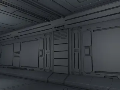 Sci Fi Corridor Free 3D model get