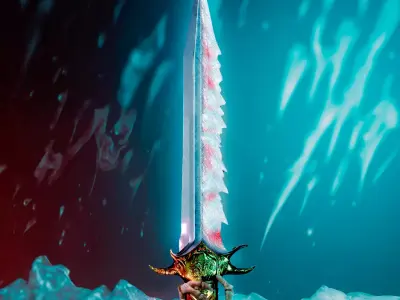 Ice Dagger Low-poly 3D model